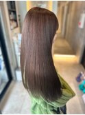 髪質改善　艶髪　ストレート　縮毛矯正　暗髪　韓国風　ロング