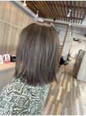 白髪ぼかしハイライト ケアブリーチ オリーブベージュ 柏