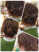 ニュアンスパーマ×太めハイライト