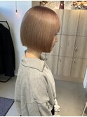 暖色ベージュ/ボブ/ミルクティーベージュ