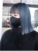 ミディアムボブ韓国ヘア外ハネボブ_ba435642