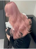 14264ブリーチ＆ダブルカラーラベンダーパープルレイヤーロング