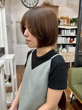 ユイマァル 倉敷店(YUIMARL) ２０代３０代４０代ショートボブブリーチダブルカラーベージュ