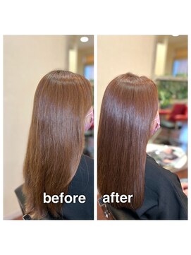 アウラ(aura) カット+高彩度カラー+艶髪トリートメント
