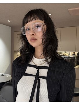 メゾンマイル 恵比寿(maison mile) オン眉前髪×ブルーブラック[恵比寿/レイヤーカット/暖色カラー]