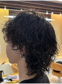 無造作スパイラルパーマ◎マッシュウルフで外国人風