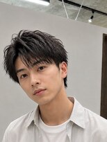 Men's LOOPA【メンズルーパ】三宮/元町/メンズパーマ/曲がる縮毛矯正/眉毛カット&nbsp;センターパート/センター分け/マッシュ/黒髪/神戸/三宮