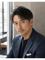 MEN's Baguz MEN'Sカット/ MEN'Sパーマ/ MEN'Sカラー 大人メンズ無造作ウェーブセンターパートツーブロックパーマ