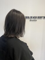 ブライトヘアー(BRIGHT hair) ダークグレー×ミディアム外ハネ