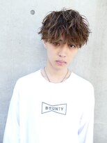 無造作波巻きスパイラルパーマツーブロックマッシュhair