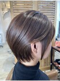 大人可愛い丸みボブベージュカラー30代40代