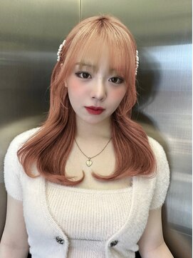 ロンド マーレ 天神大名店(Lond mare) ピンクブラウン/暖色カラー/カシスピンク/韓国ヘア/顔周りカット