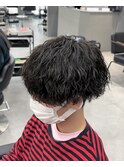 縦落ちツイストツイスパ波巻きマッシュウルフ