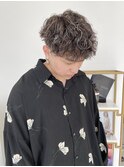 福井 メンズ 無造作ヘア ツイストパーマ×ハイライト