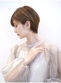 20代30代大人可愛い小顔ボブ前下がりショートハイライト