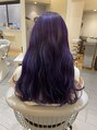 ヘアーズ ギャラリー 堺店(Hair's Gallery) 全頭ブリーチ1回のポケモンのゲンガーイメージパープルヘア