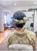 着付けヘアセット着物＊大人上品編み込みアップスタイル