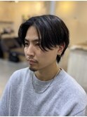 20代30代40代◎流行スーツ短髪センターパートツーブロックヘア