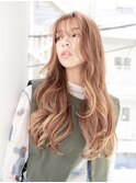 シースルーバング/こなれロング/ニュアンスパーマ/センター北