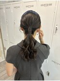 ヘアアレンジ/ヘアセット/シニヨン/編み下ろしポニー