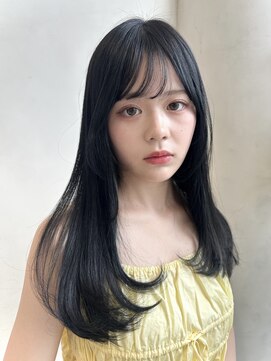 ザックラフィネ(ZACC raffine) 姫カットレイヤー×シースルーバンク/透明感アッシュグレージュ