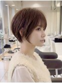 前下がりショート前髪顔周りカット