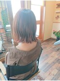 切りっぱなしボブ/可愛い/ミディアム/福山/神辺/ヘッドスパ/御幸