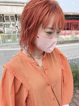 サリー(SARRY) オレンジカラー×艶髪ウェーブ