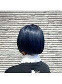 ショートボブ／ネイビーブルー/ブルージュ/グレージュ