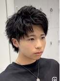 アップバングショート刈り上げ束感メンズヘア仙台