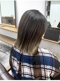 くびレイヤーグレーベージュニュアンスカラー白髪染め白髪ぼかし