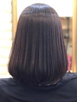 アトリエ ミム 二子玉川店(atelier mim) 髪質改善 縮毛矯正 ミディアムボブ ナチュラルブラック 艶髪