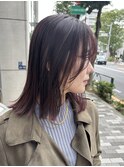 ミディアムボブ/結べるボブ/切りっぱなしボブ/ピンクブラウン