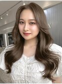 T31レイヤーカット韓国風ミルクティーブリーチなしダブルカラー