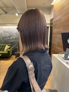 ヘア プロデュース キュオン(hair produce CUEON.) 切りっぱなしボブ×ピンクラベンダー