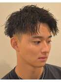 MEN’S HAIR/ブルーブラック/フェザーパーマ/サーフカール/J