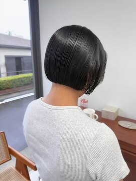 ヘアー アイス 御器所本店(HAIR ICI) 20代30代秋冬暗髪カラーレイヤーボブパーマ小顔ショート