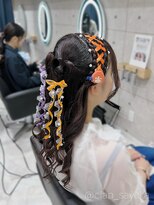 ヘアセット クラン ルシェ 心斎橋玉屋町店(hair set Clan luce) レースアップハートハーフツイン/心斎橋ヘアセット