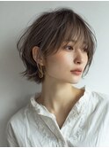 白髪ぼかし脱白髪染め似合わせショートボブ40代50代60代