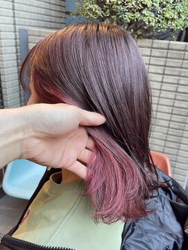 スタジオフォーエイチ(STUDIO 4H) 外ハネボブ×インナーカラー/ピンクアッシュ/ラベンダーピンク