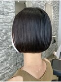 ミニボブ/髪質改善縮毛矯正白髪ぼかしレイヤーショートカット