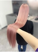 ホワイトピンク#スーパーロング#髪質改善#ツヤ髪#ハイトーン