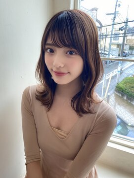 ガーデン 渋谷(GARDEN) くびレイヤー前髪ありイメチェンアンブレラカラーこなれミディ