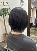 マッシュショート/アッシュカラー/シースルバング/大人ボブ