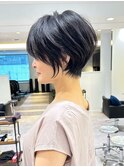 30代40代50代絶壁解消ひし形白髪ぼかし大人ショートボブ【西】