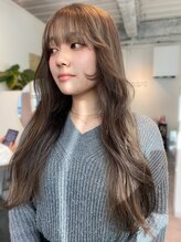 パーク 福岡天神西通り店(parc) ミルクティーブラウン　透明感　顔周りレイヤー　小顔カット