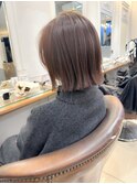 切りっぱなしボブ秋色美髪くすみベージュイメチェン【横浜】k