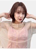 韓国風ボブ艶カラー前下がり似合わせフェイスレイヤー