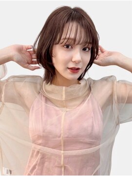 ユーフォリア 青山(Euphoria) 韓国風ボブ艶カラー前下がり似合わせフェイスレイヤー