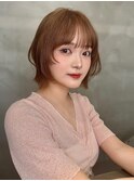 イメチェン ボブ 外ハネボブ 美髪 ホワイトブロンド 韓国